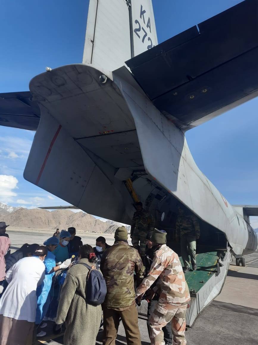 'As part of Operation Sadbhavana, IAF An-32 aircraft were deployed to airlift critical casualties from Leh to Chandigarh recently. '