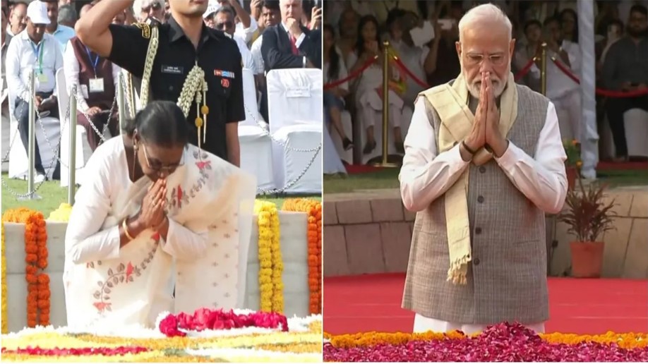 'President Murmu, PM Modi pay tribute to Mahatma Gandhi; remember Lal Bahadur Shastri's enduring legacy'